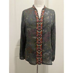 Vintage Goa XL Blouse Embroidered Boho Fairy Granola Girl Tribal Lightweight NEW